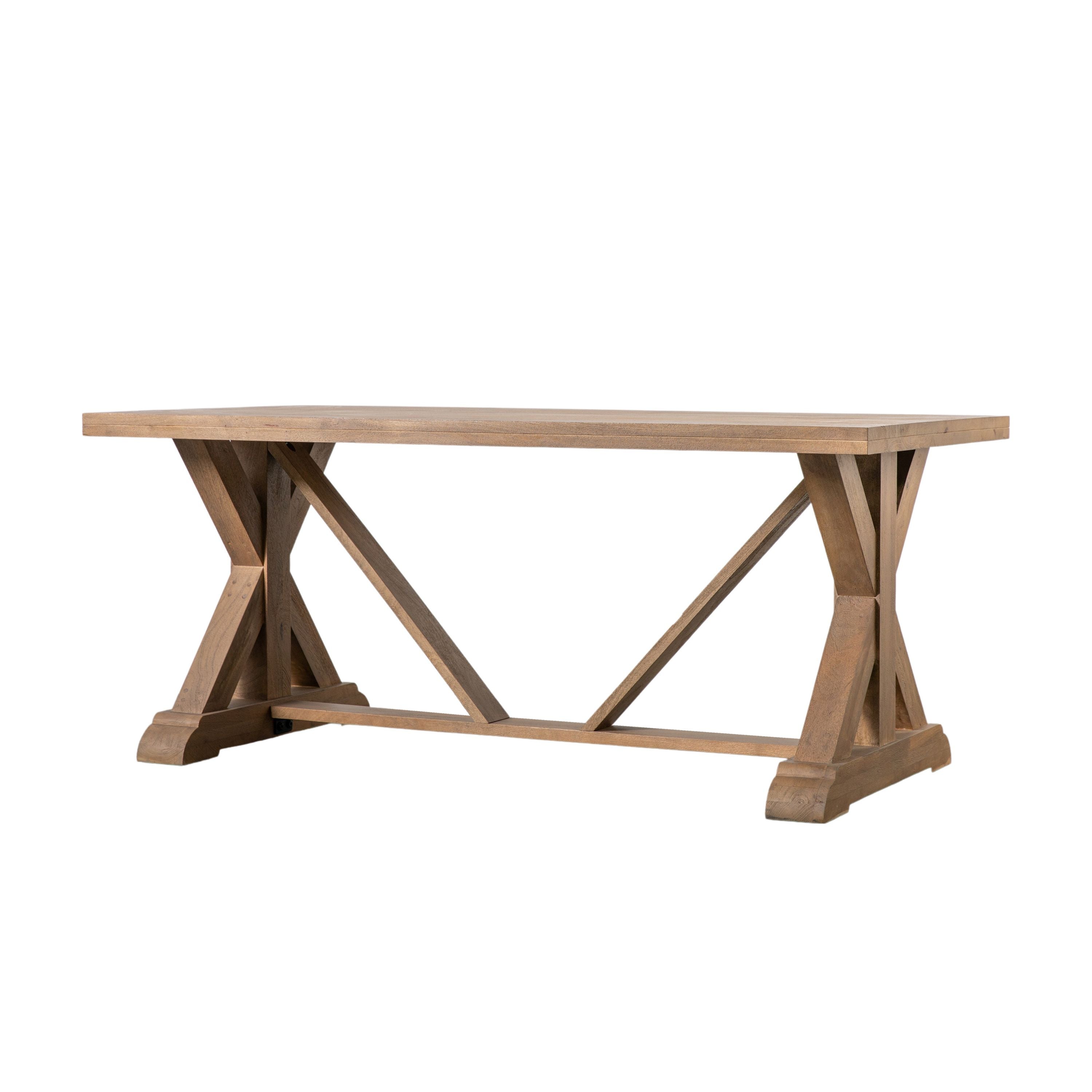 Ashbrook Carved Solid Mango Wood Rectangle Dining Table | 6-8 Seater